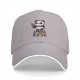 Black baseball cap with panda warrior 'I paused my quest to be here' print