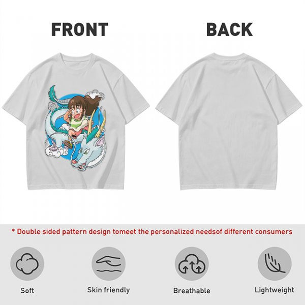 Spirited Away Chibi Haku and Chihiro Graphic T-Shirt