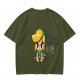Olive T-shirt with Chibi Link from The Legend of Zelda Print