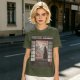 Olive T-Shirt with Japanese Shinto-inspired Window Landscape Print
