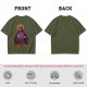 Olive t-shirt with skeleton religious graphic and Ecclesia Grayskullis text