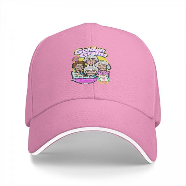 Black baseball cap with Golden Grams Themed Graphic Print