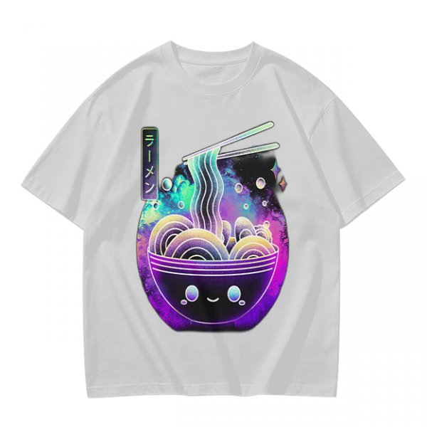 Olive T-Shirt With Galaxy Ramen Bowl Kawaii Graphic