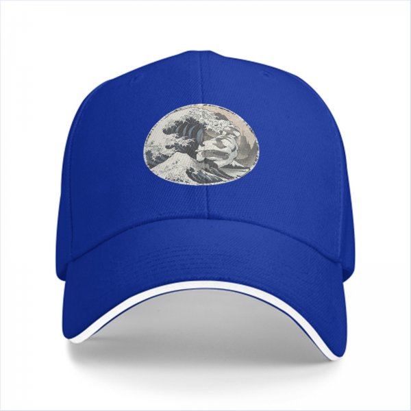 Black Baseball Cap with The Great Wave Off Kanagawa Print