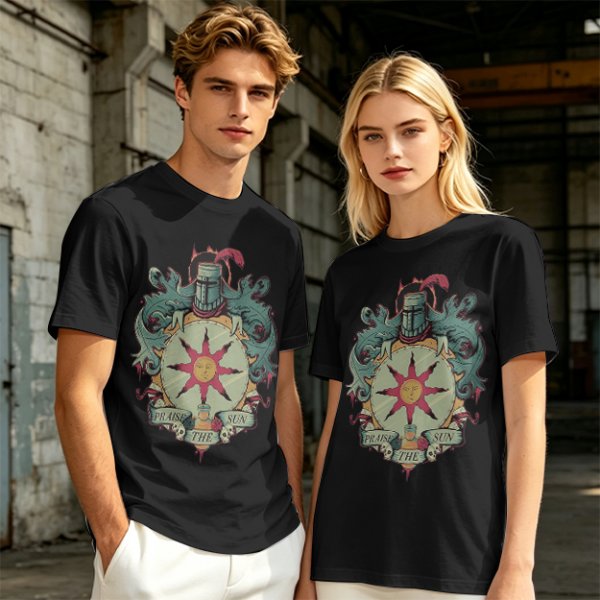 Olive T-Shirt With Praise The Sun Knight Sun Crest Print