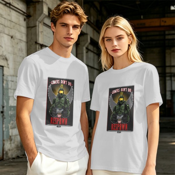 Gamers Don't Die They Respawn Graphic T-Shirt