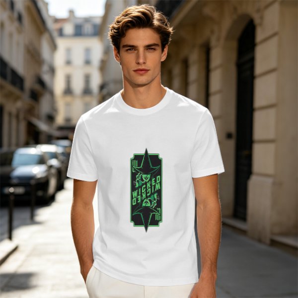 Olive Green T-Shirt With Wicked Witch Graphic Print