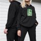 Black hoodie with frog graphic and 'Man I Love Frogs' text print