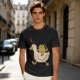 Olive T-Shirt Featuring Frog Riding Duck Holding Knife