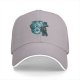 Black Baseball Cap With Blue Mythical Beast Graphic Print