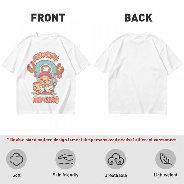 Olive T-shirt with Tony Tony Chopper 'Medicine For Love!' Print