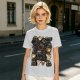 Olive T-Shirt With Cute Black Cats And Coffee Themed Print
