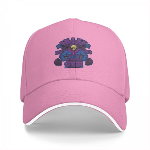 Black baseball cap with Skeletor Snake Mountain Gym graphic