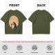 Olive T-Shirt With Moonlit Cowboy Silhouette Graphic