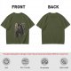 Olive graphic t-shirt with grim reaper and 'You Got Plans?' print