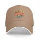 Black baseball cap with 'I need a huge cup of coffee' and cat graphic