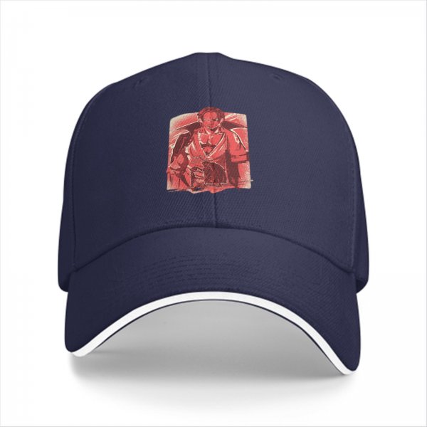Black Baseball Cap With Red Vintage Warrior Graphic Print