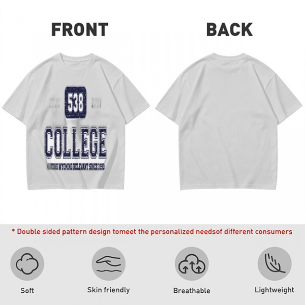 Olive College Graphic T-Shirt with 538 Print Design