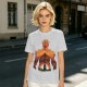 Olive T-Shirt With Giant Fire Warrior Silhouette And Small Knight Print