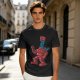 Olive Green T-Shirt with Retro Robot Graphic Print
