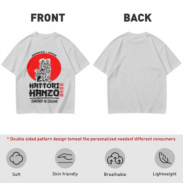 Okinawa Japan Hattori Hanzo Sword and Sushi T-Shirt