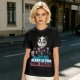Olive t-shirt with panda drinking coffee and 'Sleep is for the dead' text