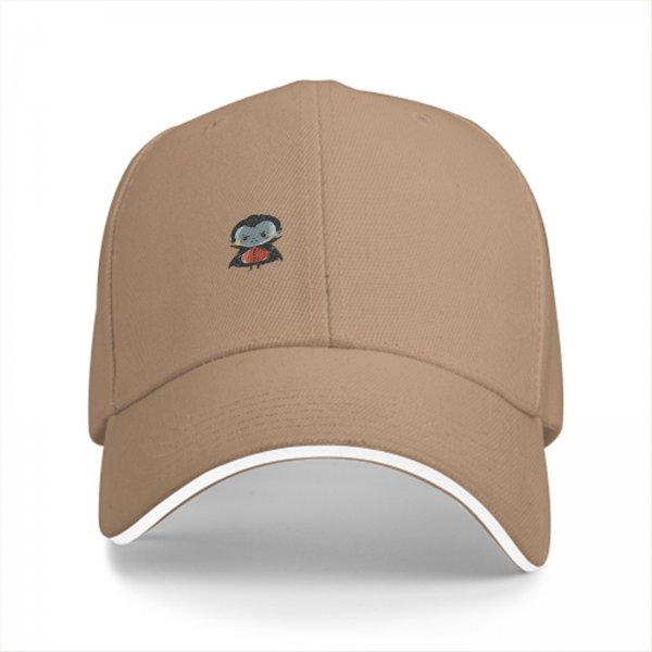 Black baseball cap with cute vampire bat graphic