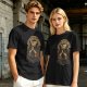 Olive green t-shirt with Pray the Coffee Brew graphic print
