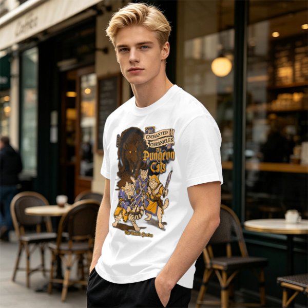 Dungeon Cats Enchanted Chronicles Fantasy Graphic T-Shirt