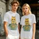 Grumpy Orange Cat Playing Settlers of Catan Board Game T-Shirt