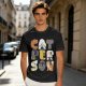 Olive T-Shirt With Cute Cat Letter Graphic Design