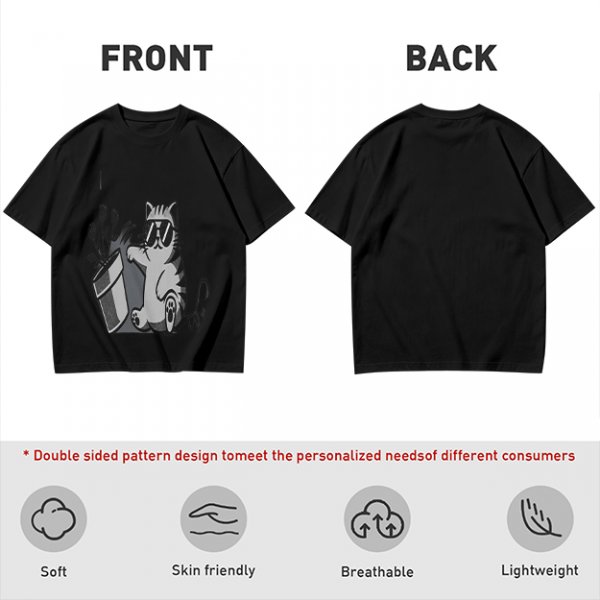 Olive T-Shirt With Cool Cat Wearing Sunglasses Knocking Over Potted Plant