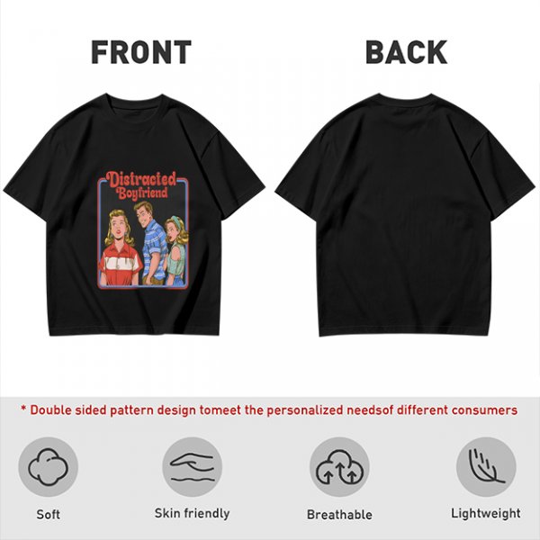 Olive T-Shirt with Distracted Boyfriend Meme Graphic Print