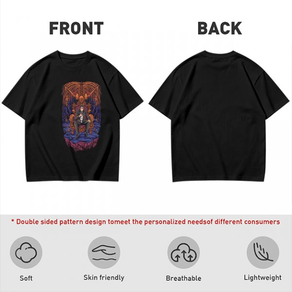 Olive Graphic T-Shirt With Dark Throne Skeleton Art Print