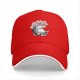 Black Baseball Cap with Cherry Blossom Tree and Whimsical Creature Print
