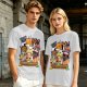Olive T-Shirt With Cute Sushi Cat Stack Graphic Print
