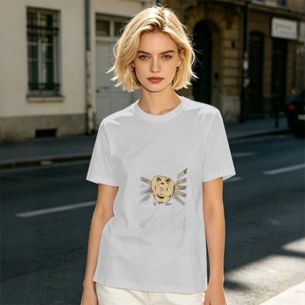 Olive Green T-Shirt With Surprised Face Graphic Print