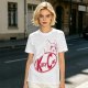 Olive green t-shirt with Kitty Cat graphic print
