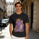 Olive T-Shirt with Cute Sleeping Purple Dragon and Treasure Artwork