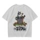 Olive t-shirt with raccoon in trash can and funny home quote