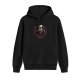 Black Hoodie With Vampire In Red Heart Graphic Print