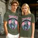 Olive T-Shirt With Trashed Skateboarding Graphic Design