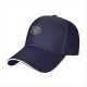 Black Baseball Cap With Circular Graphic Emblem