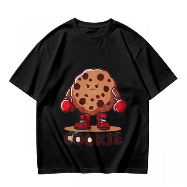 Olive T-Shirt With Angry Boxing Chocolate Chip Cookie Graphic