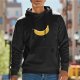 Black Hoodie With Yellow Banana Graphic Print
