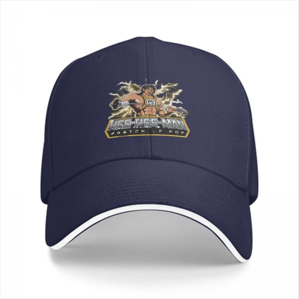 Black baseball cap with Hee Hee Man Master of Pop graphic print