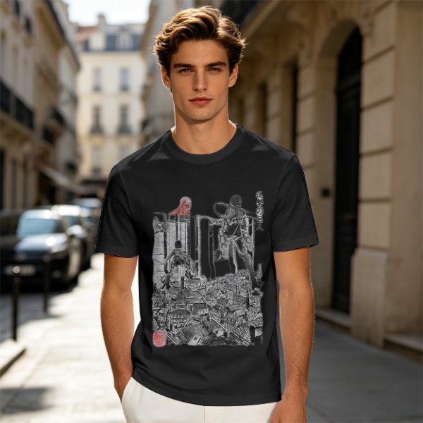Olive Anime Scout Regiment Action Graphic T-Shirt