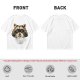 Olive Green T-Shirt With Smiling Raccoon Graphic Print