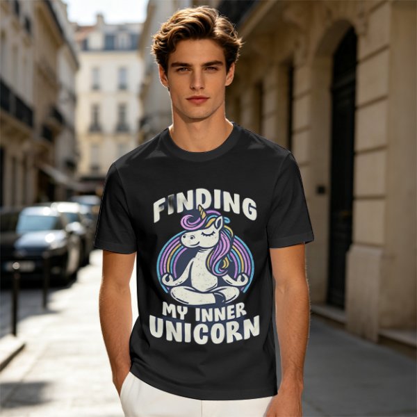 Finding My Inner Unicorn Meditating Graphic T-Shirt