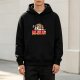 Black hoodie with dramatic hedgehog graphic and funny text